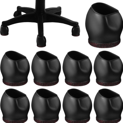 10-Piece Caster Protective Covers, Chair Wheel Brake Pads, Furniture Caster Cups, Table Leg Pads, TPE Material, for Office Chairs